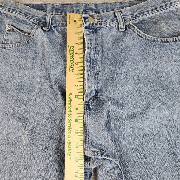 Wrangler Jeans Mens 38x34 Blue Denim Relaxed Fit Straight Rodeo Ranch Hand Work - Picture 4 of 9